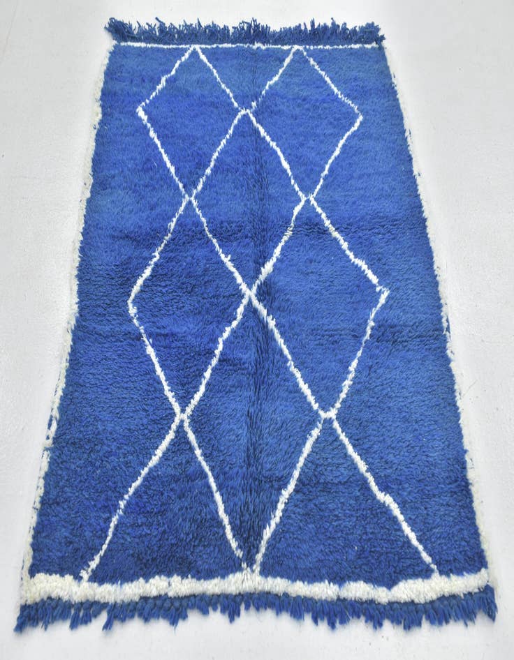 Detail image of  3' 6 x 4' 5  Hand Knotted Moroccan Wool Square Rug