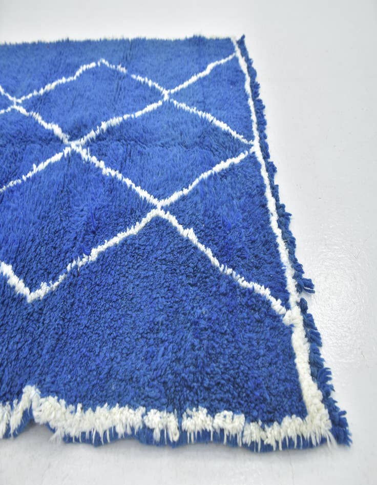 Detail image of  3' 6 x 4' 5  Hand Knotted Moroccan Wool Square Rug
