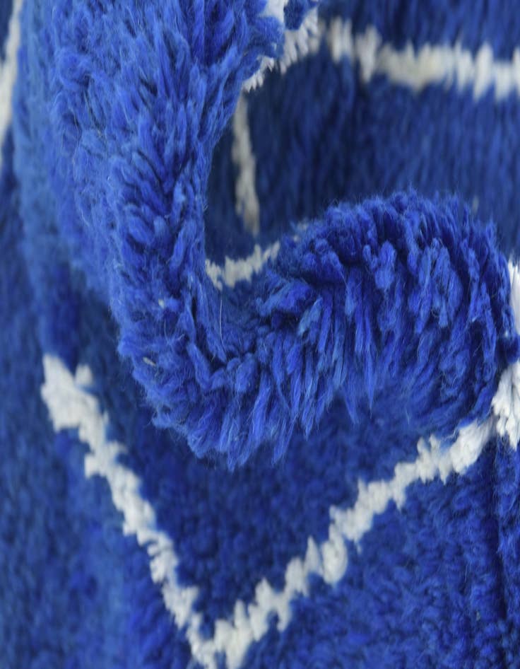 Detail image of  3' 6 x 4' 5  Hand Knotted Moroccan Wool Square Rug