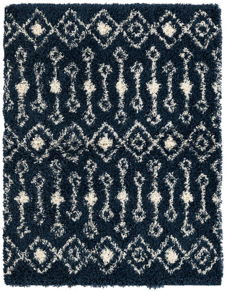 Detail image of  4' 7 x 4' 9 Moroccan Trellis Shag Square Rug
