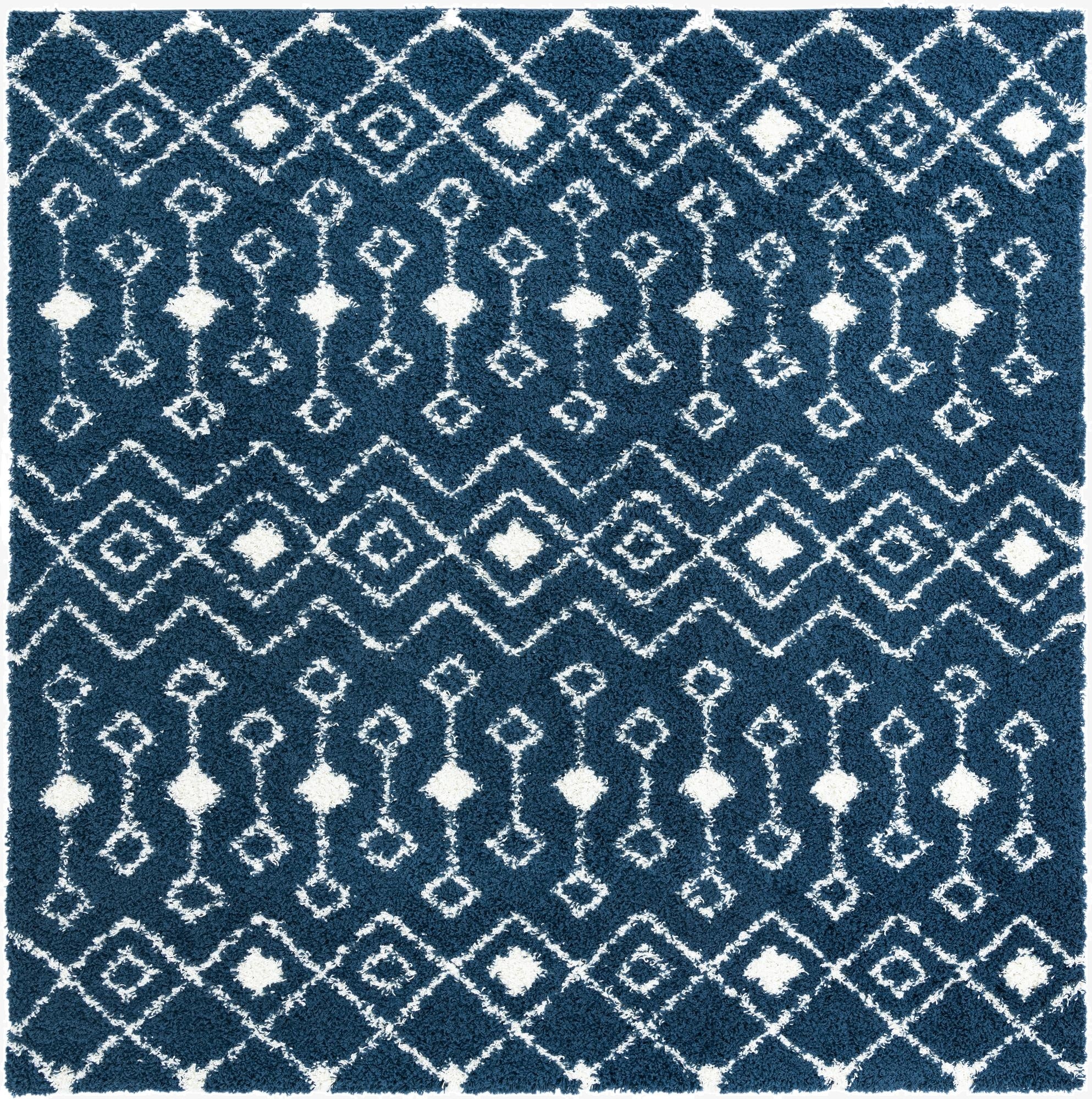  10' x 10' Moroccan Trellis Shag Square Rug