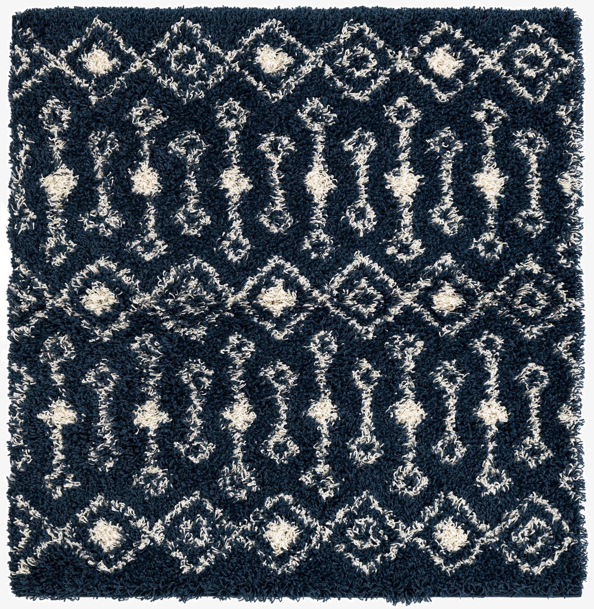  4' 7 x 4' 9 Moroccan Trellis Shag Square Rug