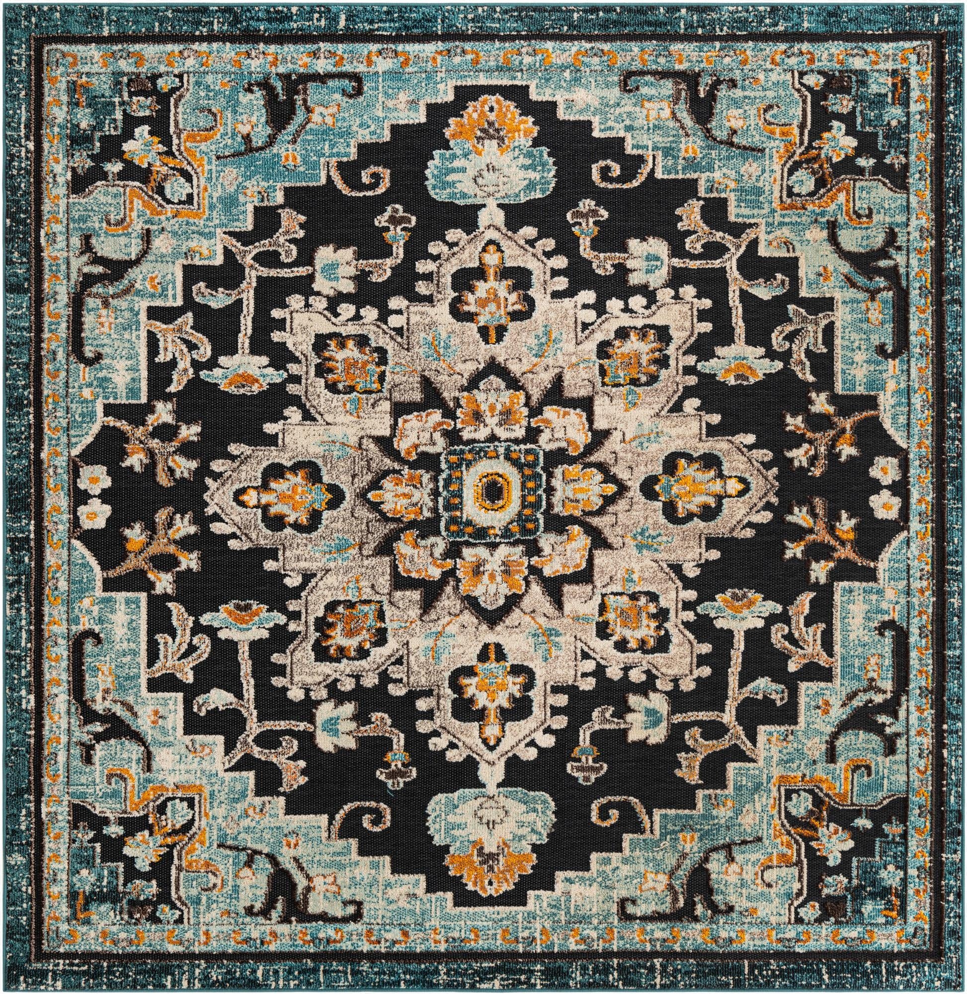  7' 10 x 7' 10  Washable Casablanca Indoor / Outdoor Square Rug