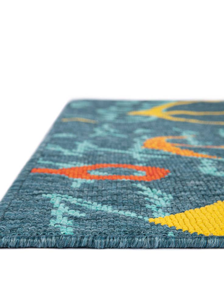 Detail image of  7' 10 x 7' 10  Washable Coastal Indoor / Outdoor Square Rug