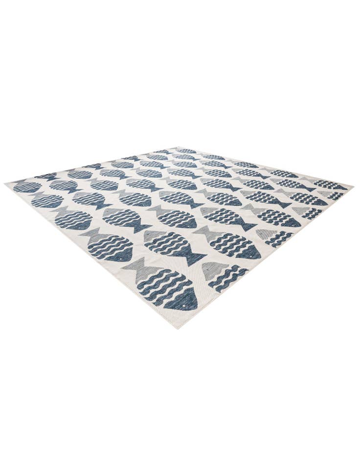 Detail image of  13' x 13'  Washable Coastal Indoor / Outdoor Square Rug