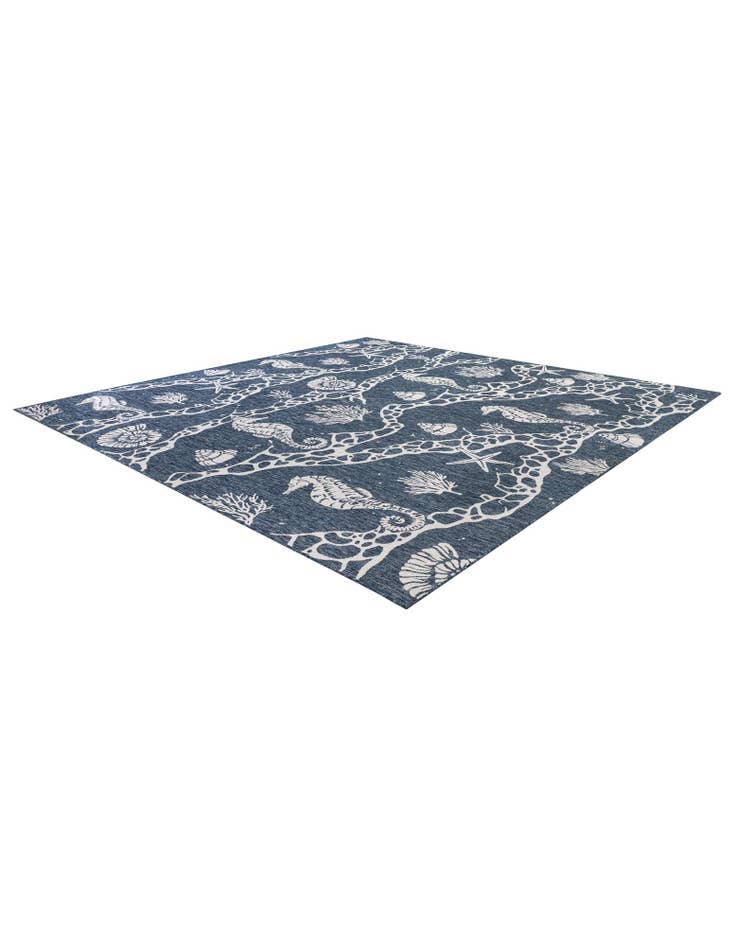 Detail image of  13' x 13'  Washable Coastal Indoor / Outdoor Square Rug