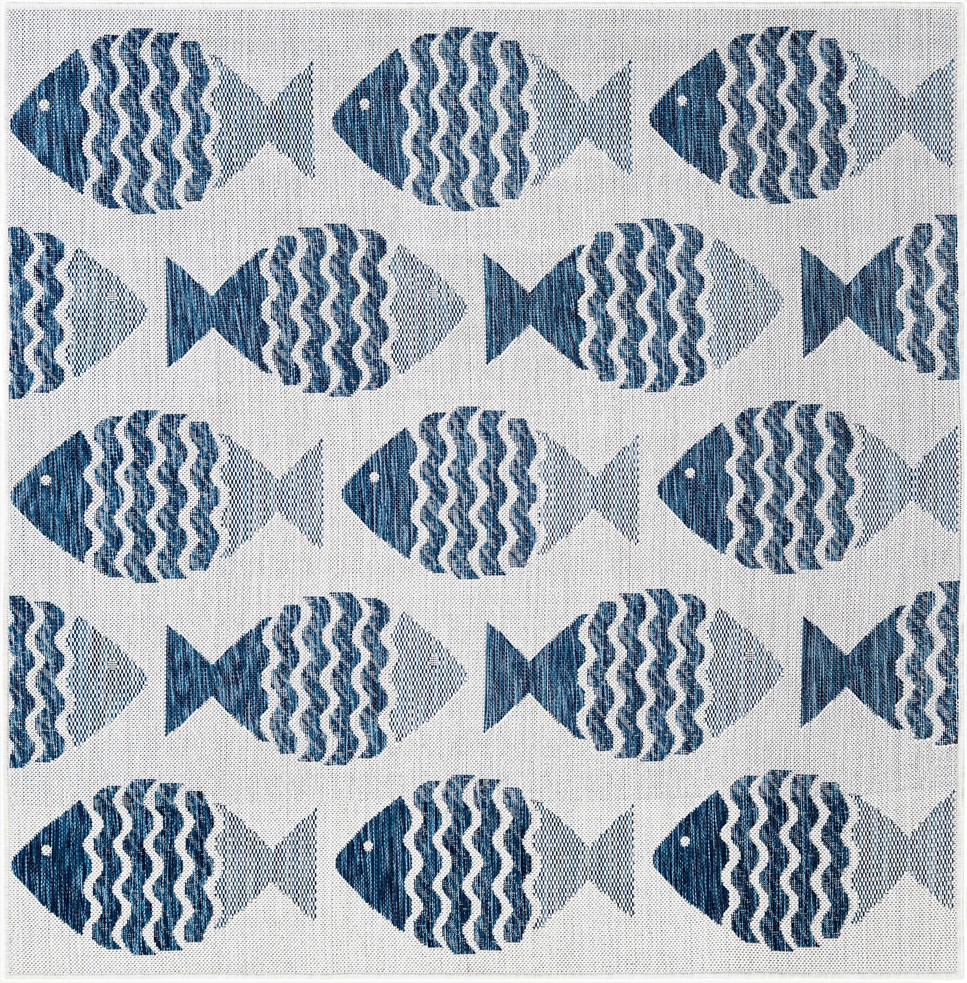  5' 3 x 5' 3  Washable Coastal Indoor / Outdoor Square Rug