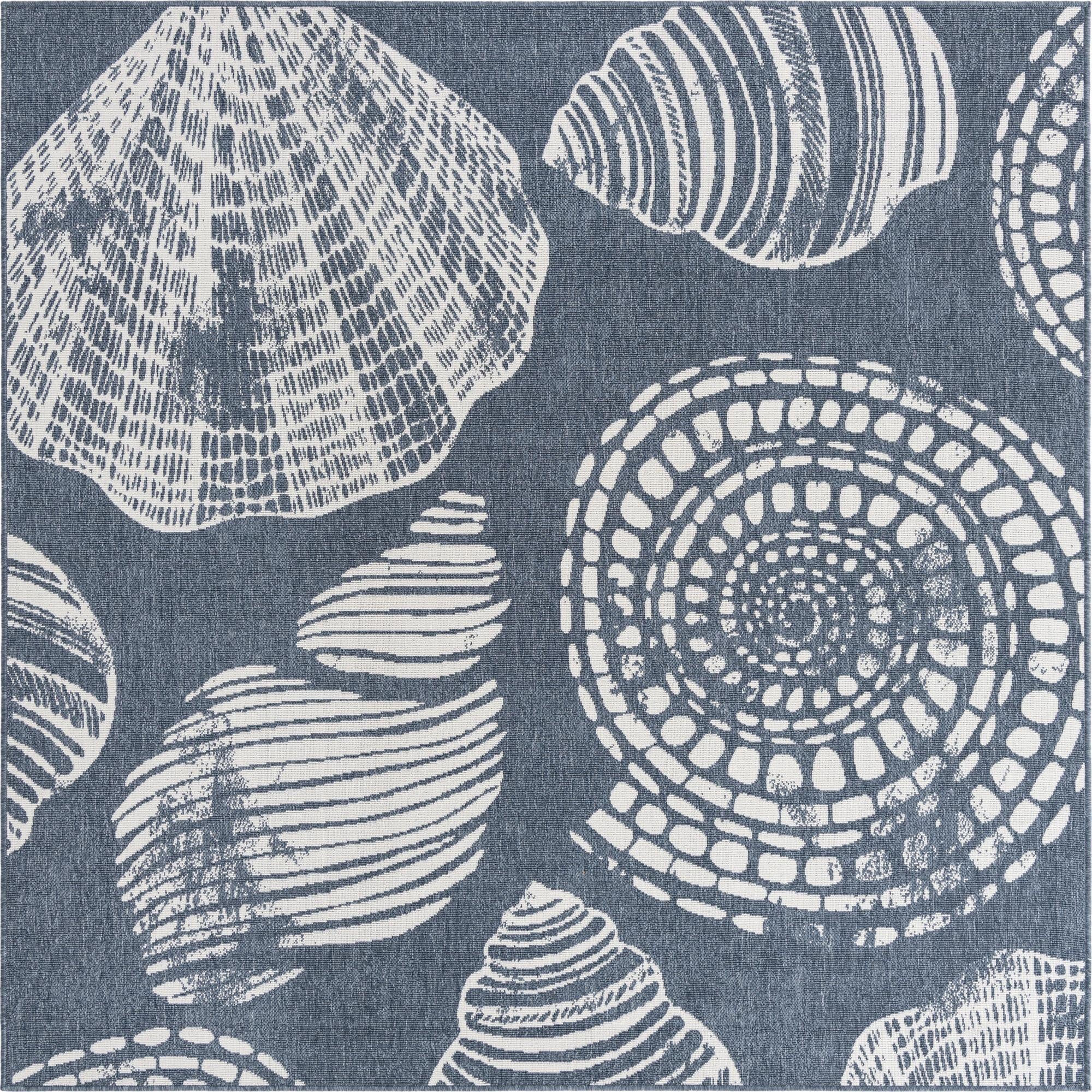 Primary image  7' 10 x 7' 10  Washable Coastal Indoor / Outdoor Square Rug
