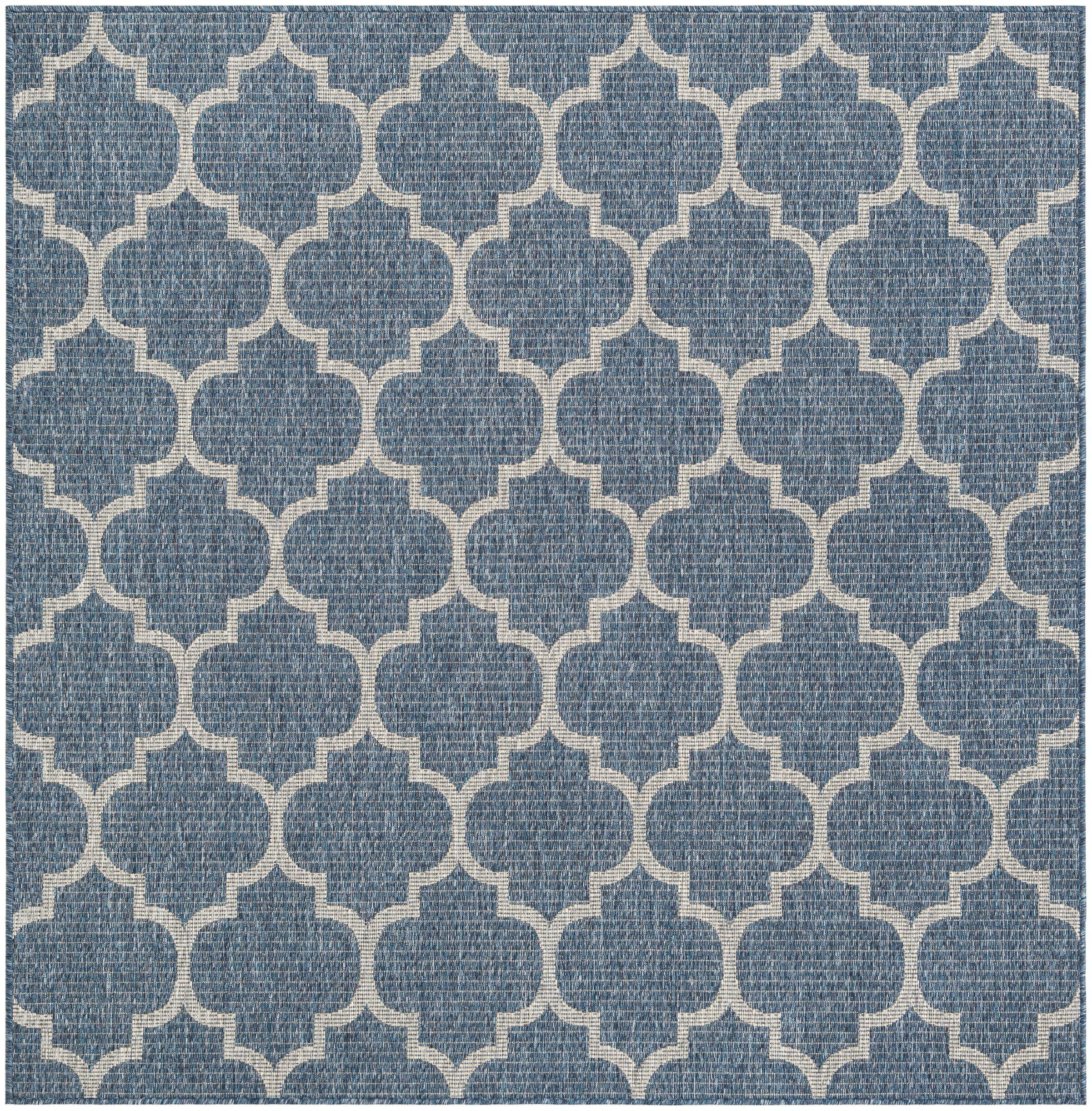  6' x 6'  Washable Lattice Indoor / Outdoor Square Rug