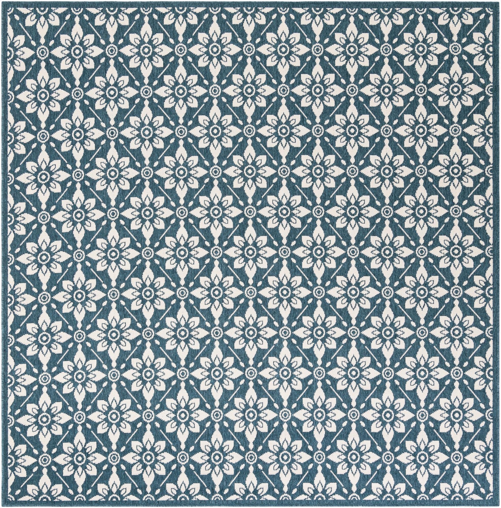  7' 10 x 7' 10  Washable Lattice Indoor / Outdoor Square Rug