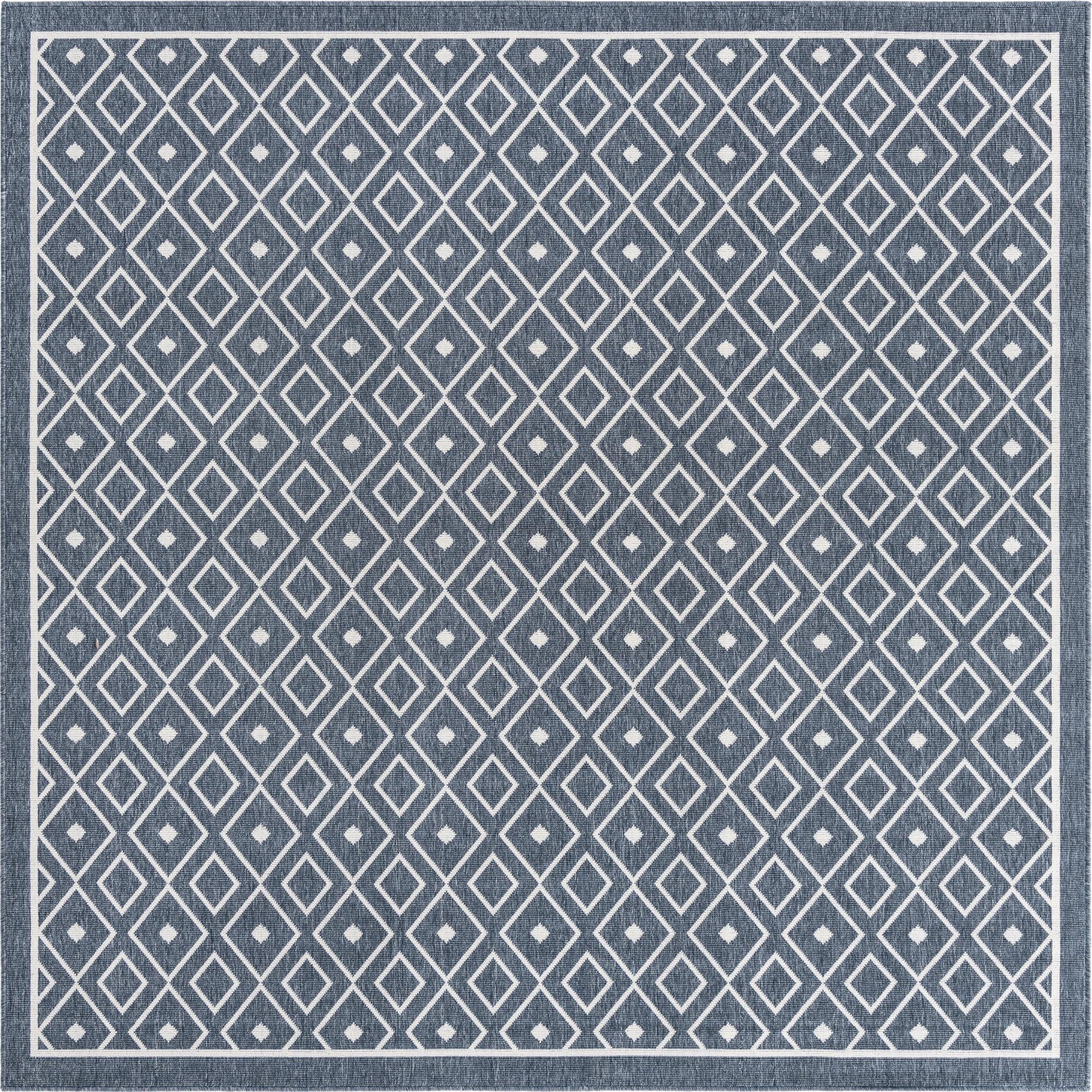  7' 10 x 7' 10  Washable Lattice Indoor / Outdoor Square Rug