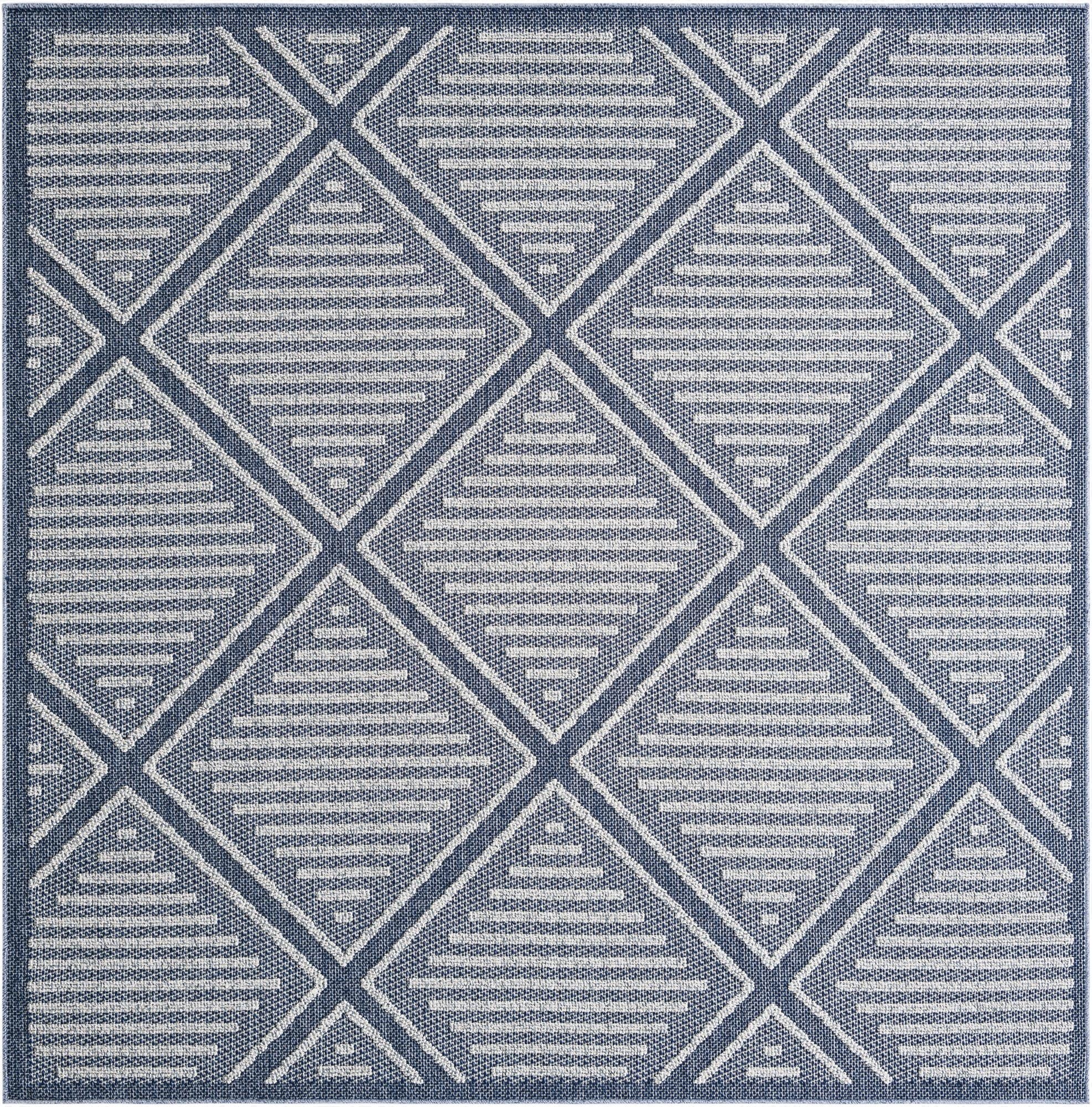 7' 10 x 7' 10  Washable Lattice Indoor / Outdoor Square Rug
