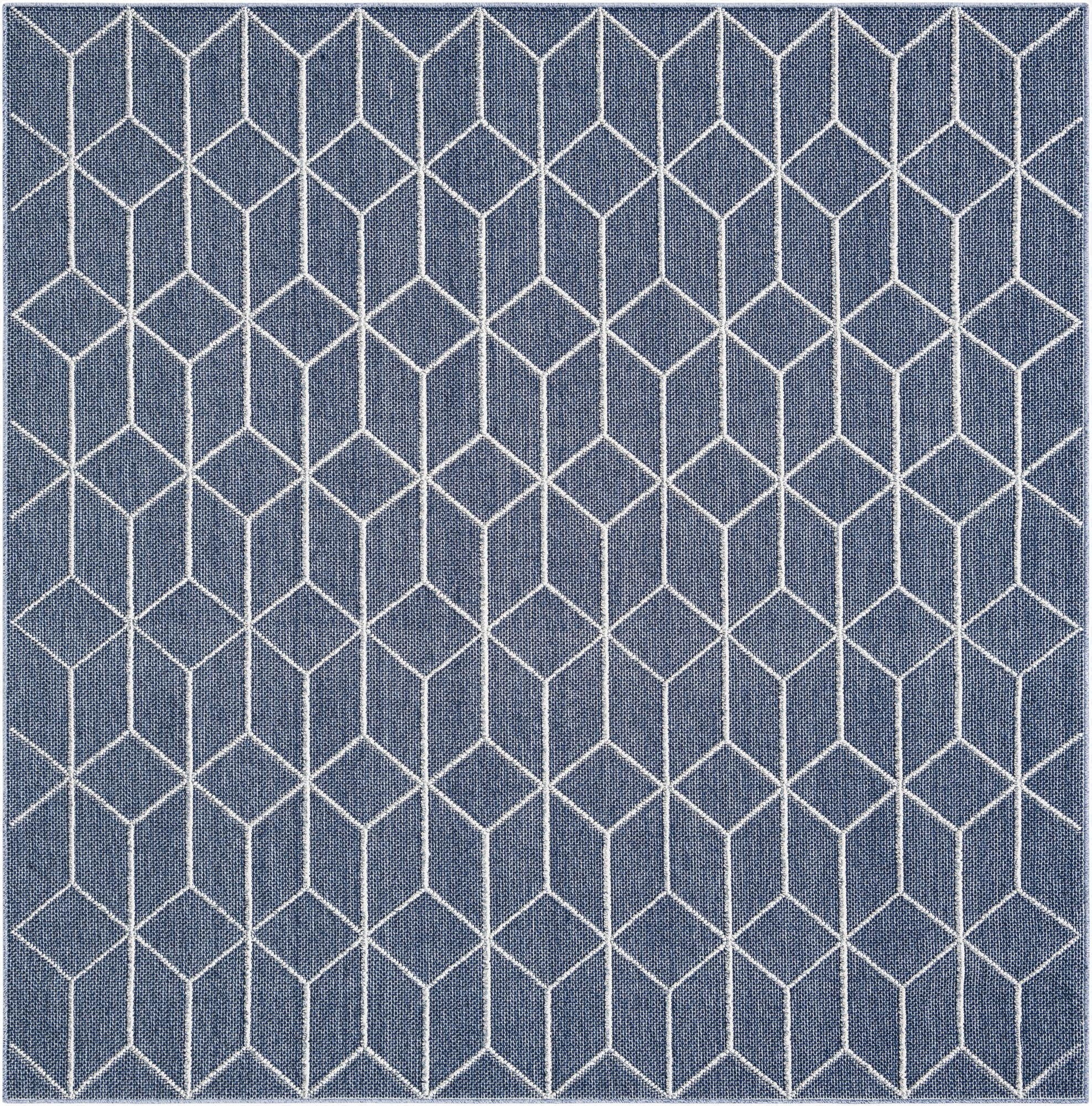  7' 10 x 7' 10  Washable Lattice Indoor / Outdoor Square Rug