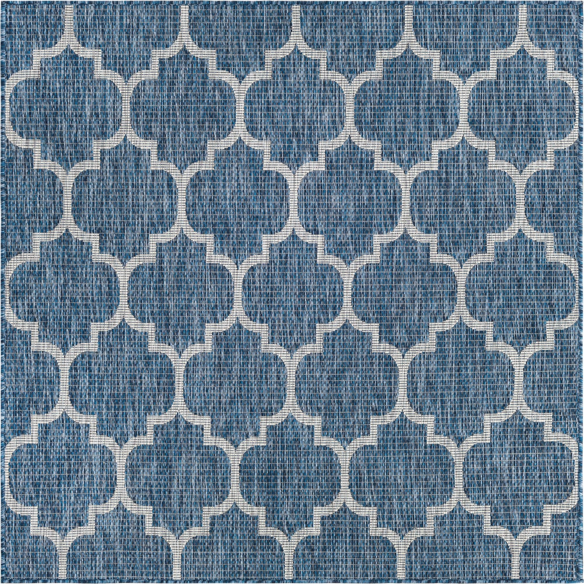 5' 3 x 5' 3  Washable Lattice Indoor / Outdoor Square Rug