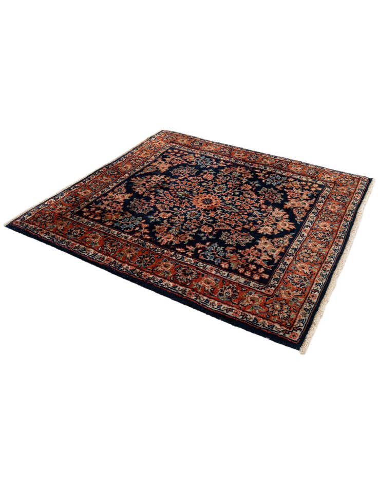 Detail image of  3' x 3' 2  Hand Knotted Sarough Wool Square Rug