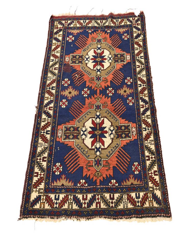 Detail image of  3' 8 x 4' 9  Hand Knotted Shirvan Persian Wool Square Rug