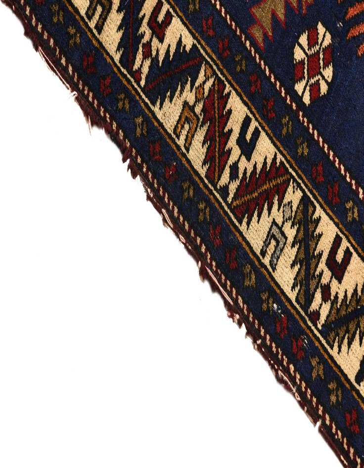 Detail image of  3' 8 x 4' 9  Hand Knotted Shirvan Persian Wool Square Rug