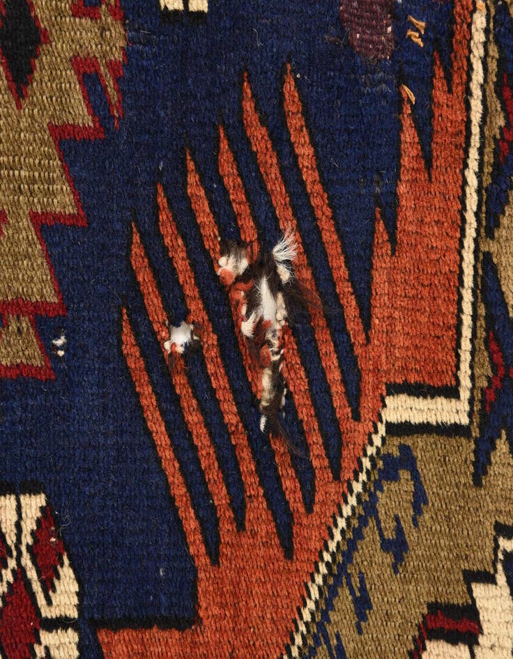 Detail image of  3' 8 x 4' 9  Hand Knotted Shirvan Persian Wool Square Rug