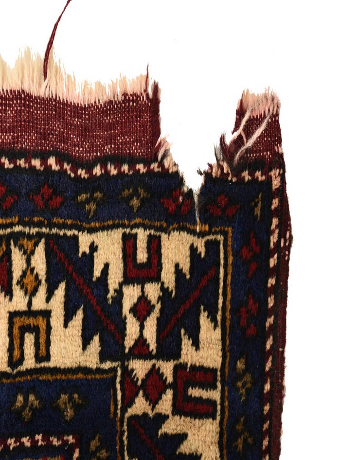 Detail image of  3' 8 x 4' 9  Hand Knotted Shirvan Persian Wool Square Rug