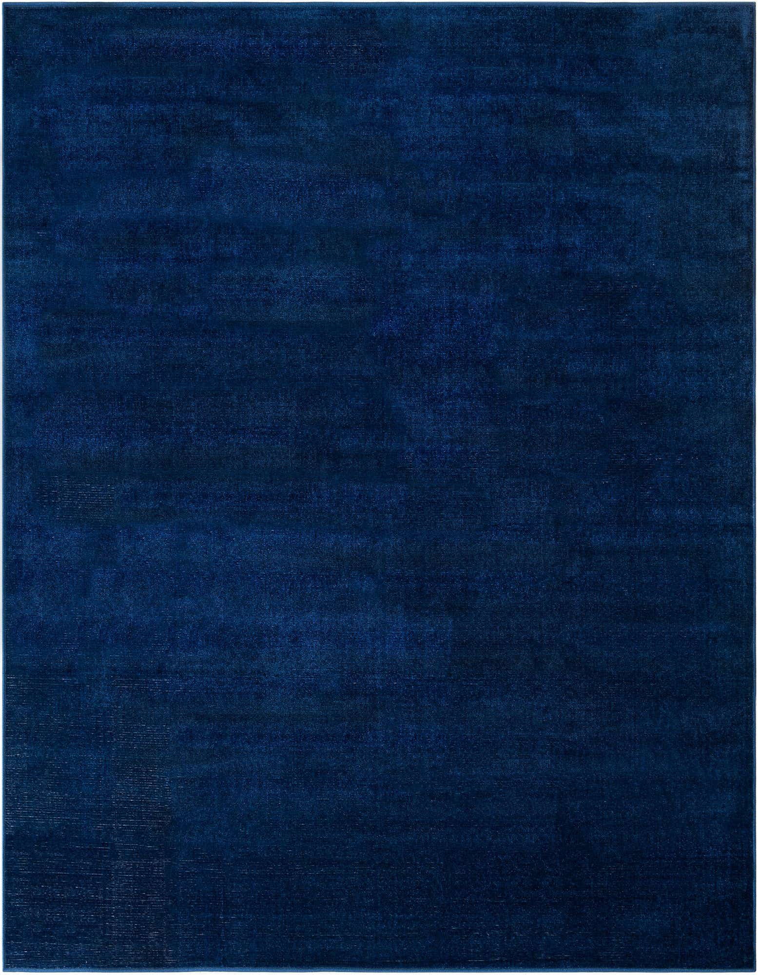 A 7' 10 x 7' 10 square navy blue flatweave rug with a subtle distressed texture, suitable for indoor spaces.