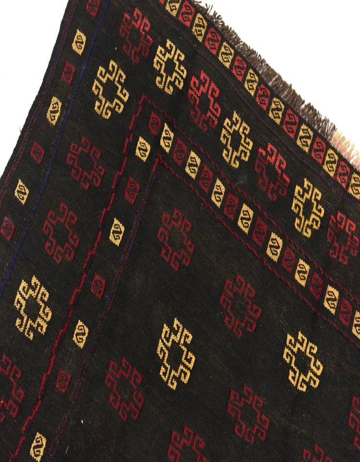 Detail image of  3' 10 x 4'  Hand Knotted Sumak Wool Square Rug