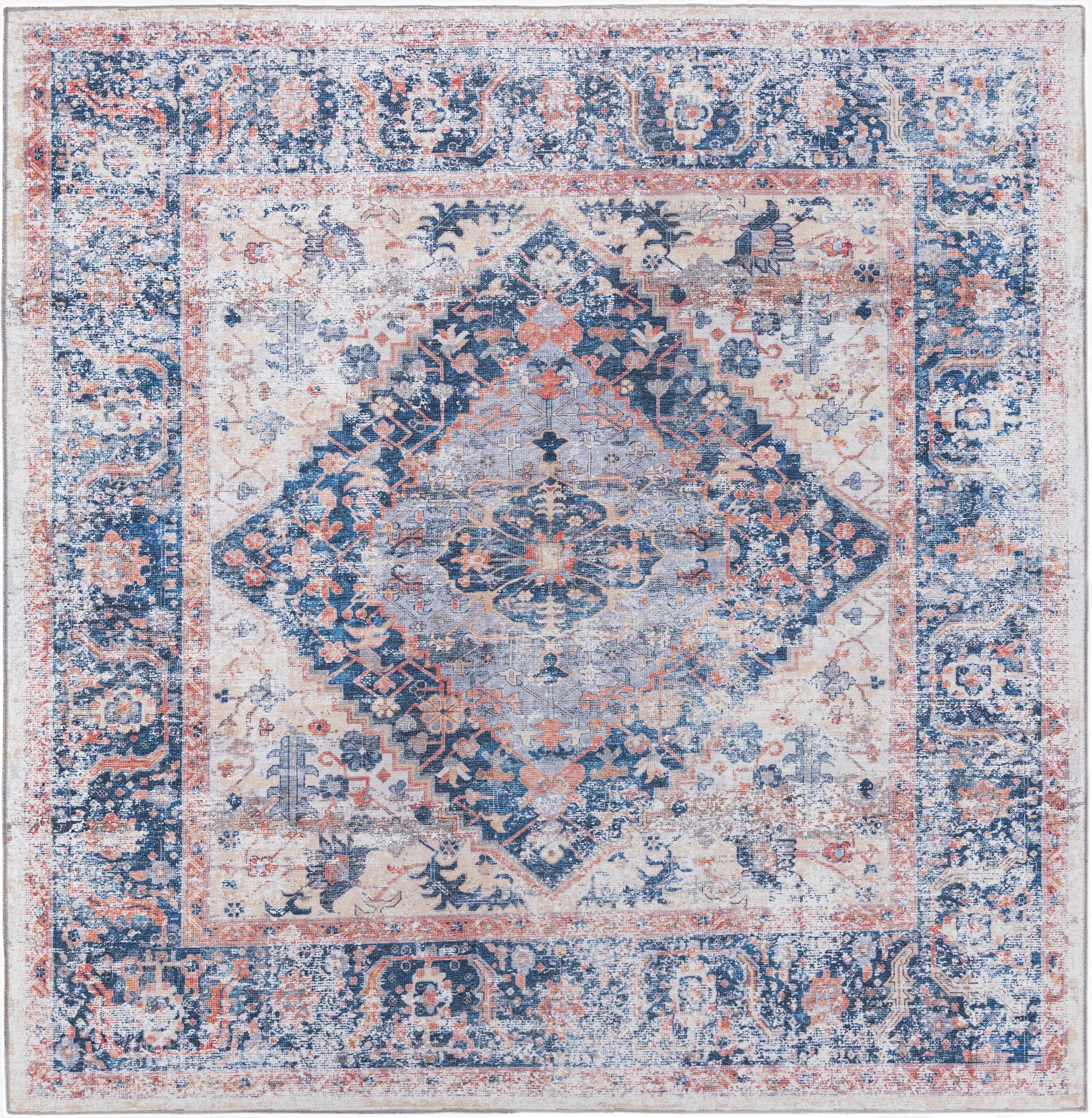  7' 10 x 7' 10  Washable Yara Square Rug