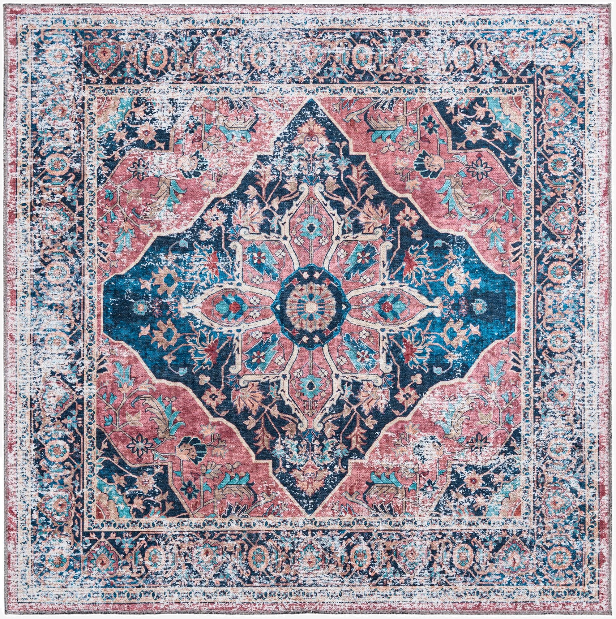  5' x 5'  Washable Yara Square Rug