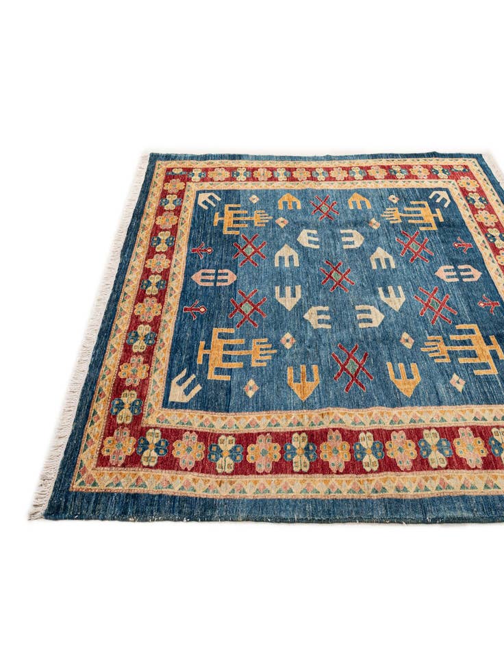 Detail image of  6' 8 x 6' 9  Hand Knotted Ziegler Wool Square Rug