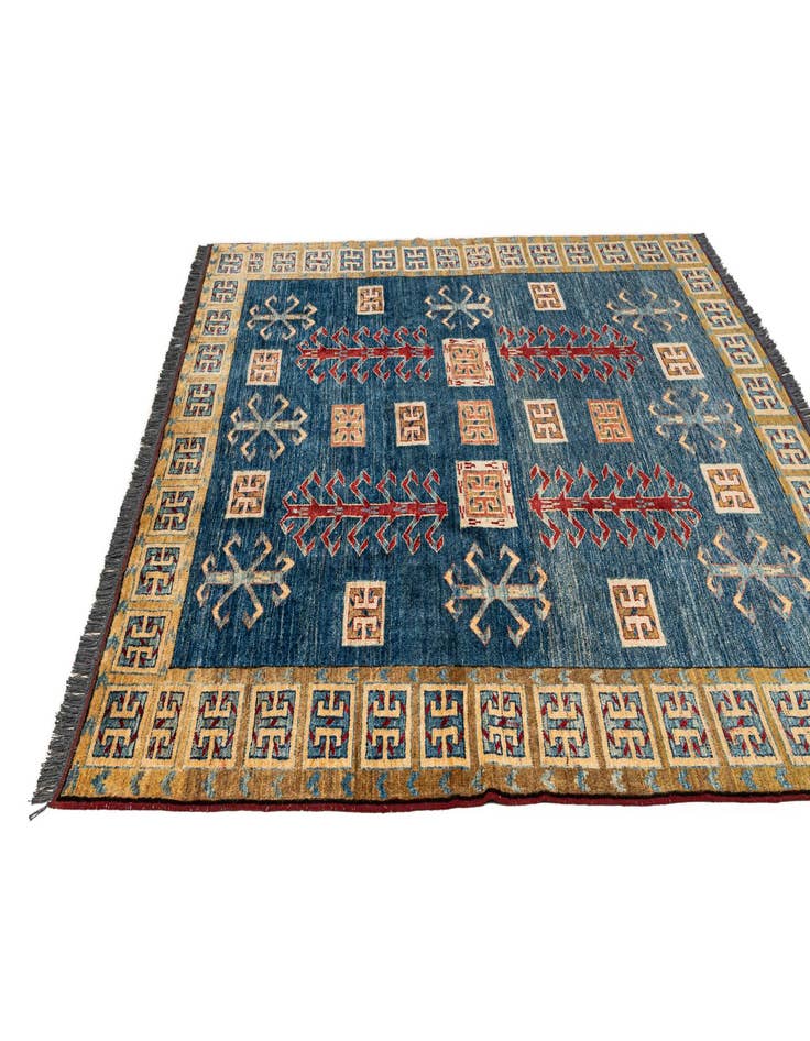 Detail image of  6' 3 x 6' 8  Hand Knotted Ziegler Wool Square Rug