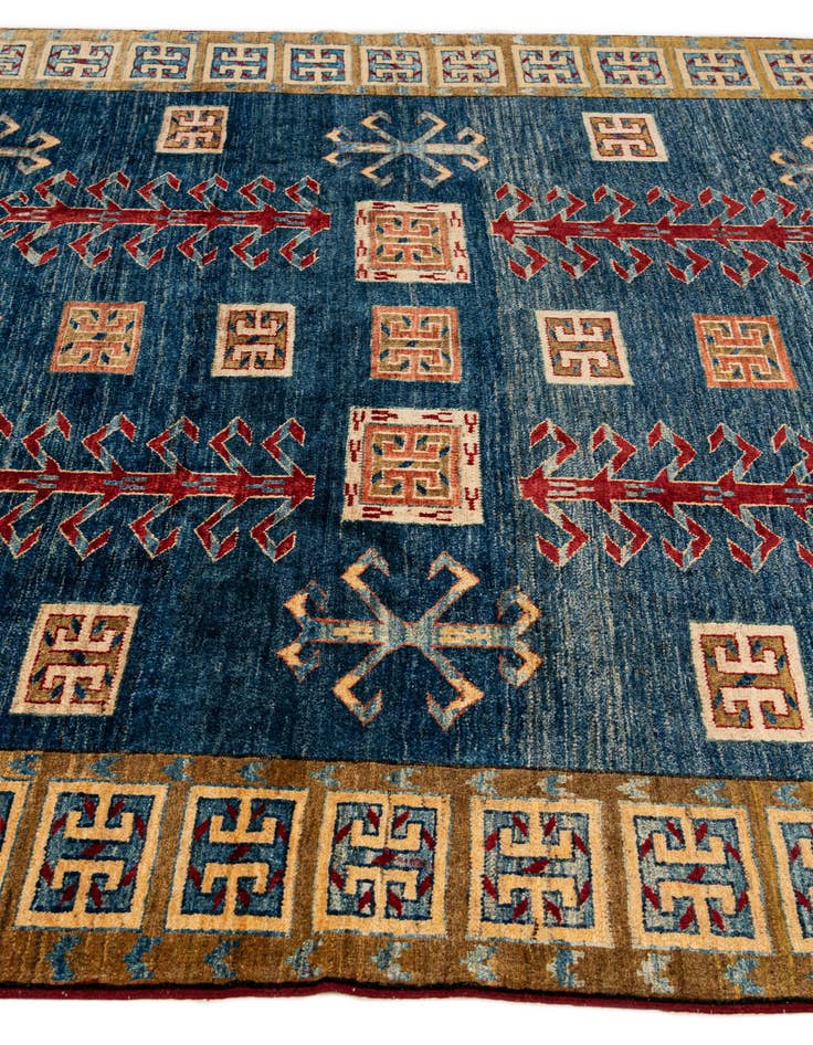 Detail image of  6' 3 x 6' 8  Hand Knotted Ziegler Wool Square Rug