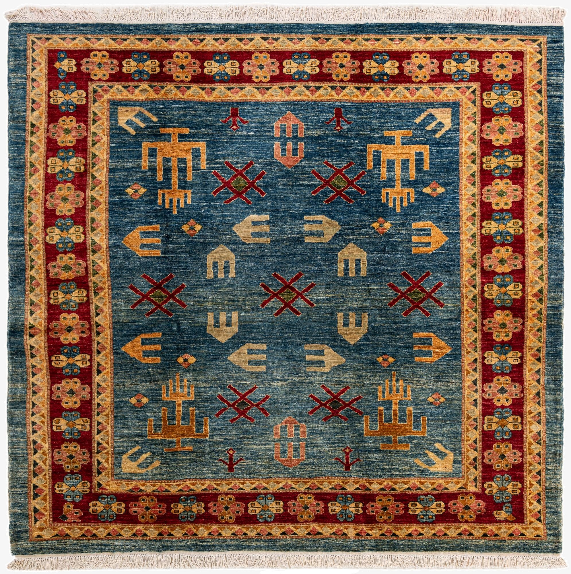  6' 5 x 6' 7  Hand Knotted Ziegler Wool Square Rug