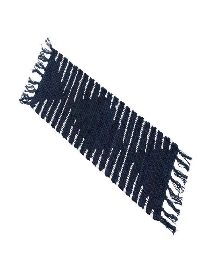 Detail image of  0' 9 x 2' 6  Hand Woven Chindi Cotton Stair Rug