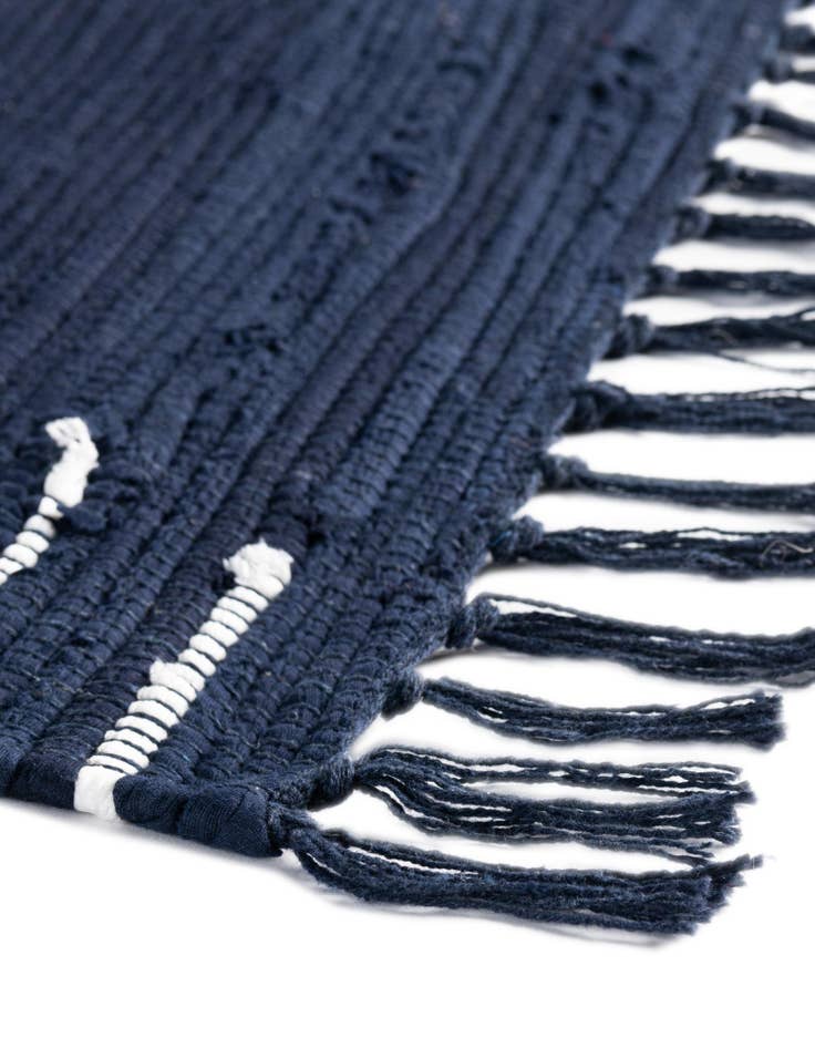 Detail image of  0' 9 x 2' 6  Hand Woven Chindi Cotton Stair Rug