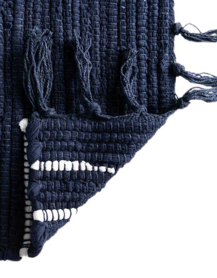 Detail image of  0' 9 x 2' 6  Hand Woven Chindi Cotton Stair Rug