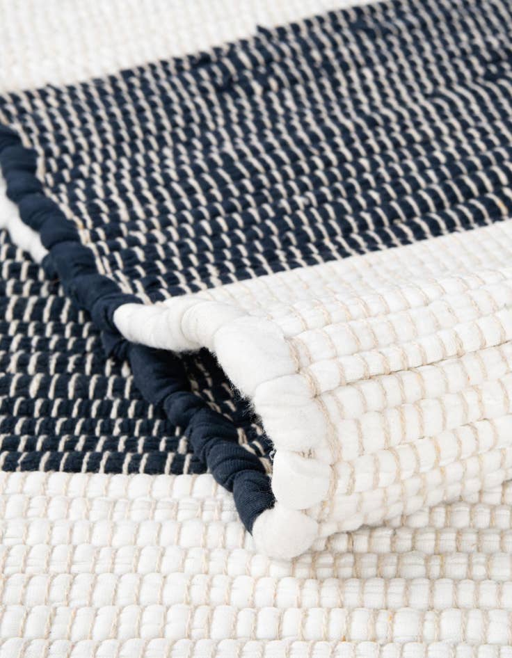 Detail image of  0' 9 x 2' 6  Hand Woven Chindi Rag Stair Rug