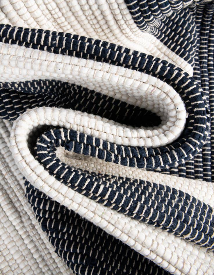 Detail image of  0' 9 x 2' 6  Hand Woven Chindi Rag Stair Rug