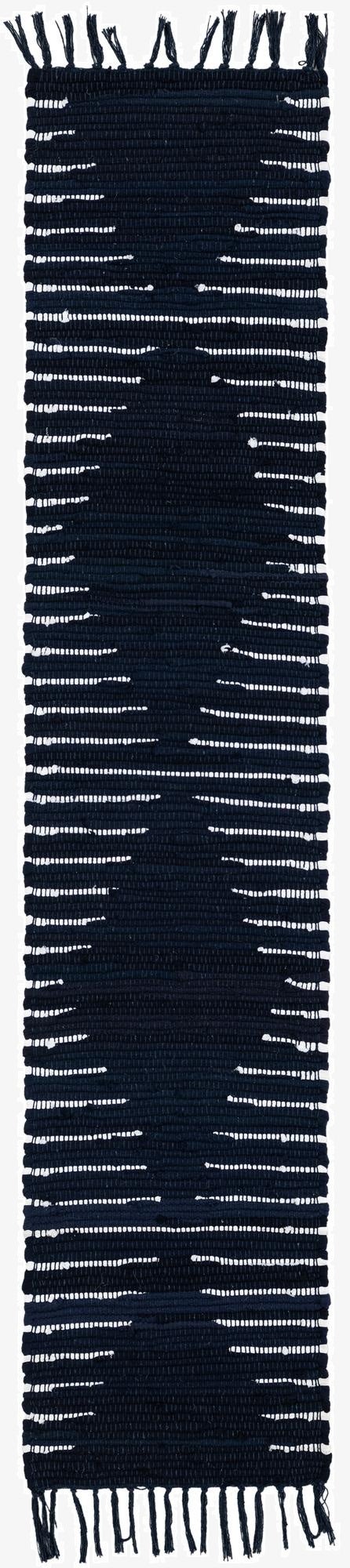  1' 2 x 6' 1  Hand Woven Chindi Cotton Table Runner Rug