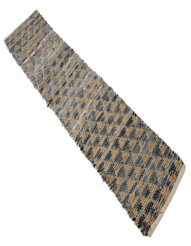 Detail image of  1' 2 x 6' 1  Hand Woven Chindi Jute Table Runner Rug