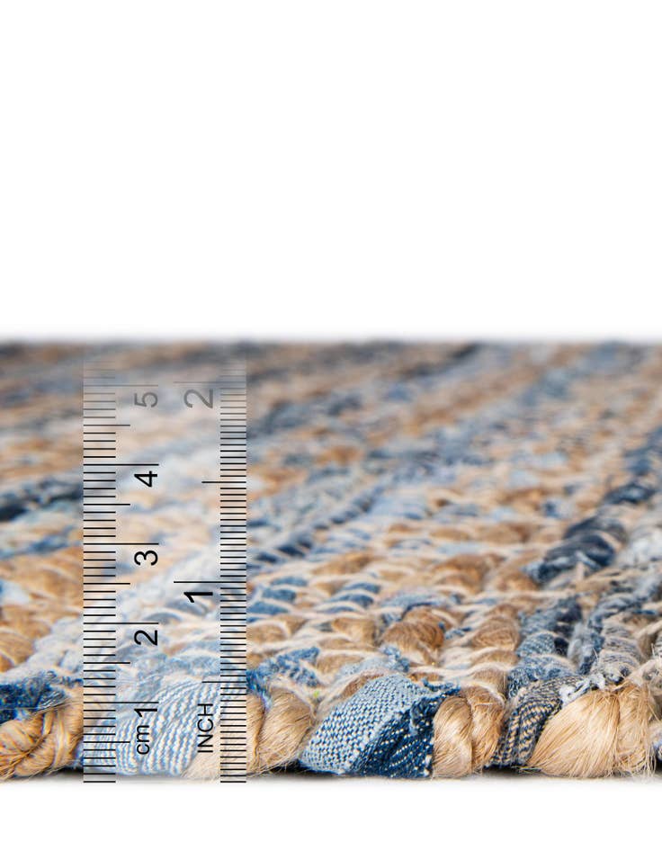 Detail image of  1' 2 x 4' 1  Hand Woven Chindi Jute Table Runner Rug