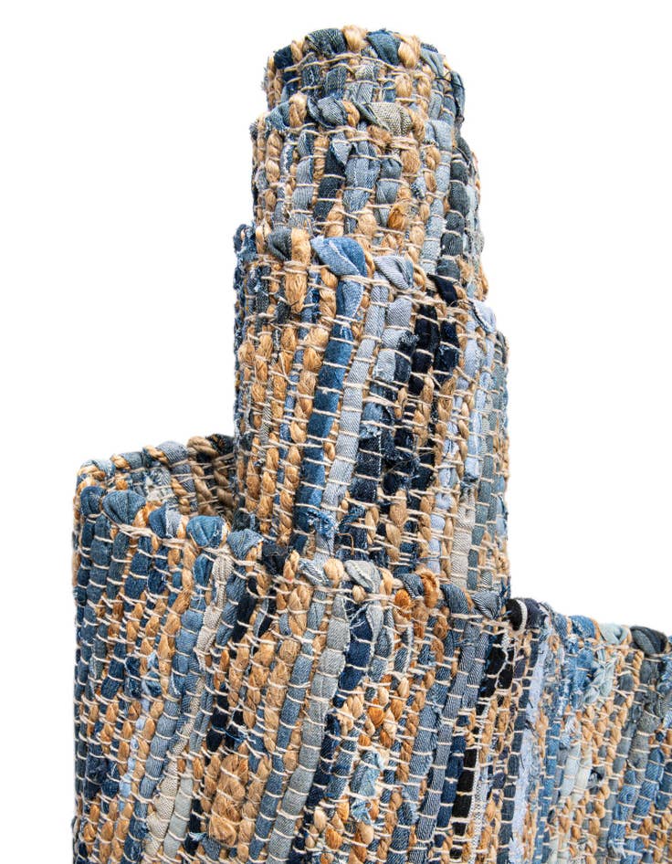 Detail image of  1' 2 x 4' 1  Hand Woven Chindi Jute Table Runner Rug