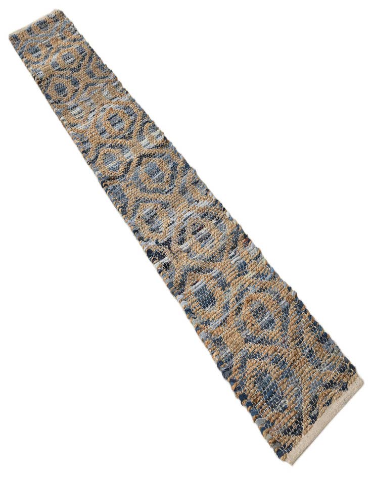 Detail image of  1' 2 x 8'  Hand Woven Chindi Jute Table Runner Rug