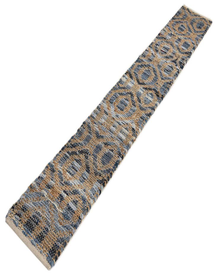 Detail image of  1' 2 x 8'  Hand Woven Chindi Jute Table Runner Rug