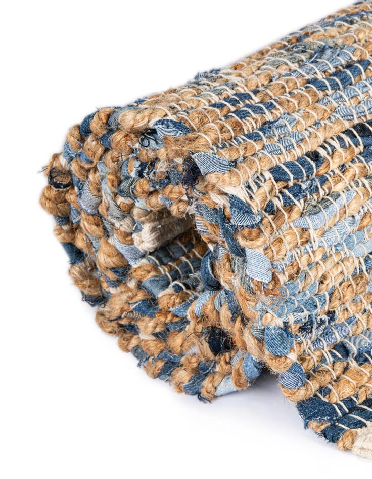 Detail image of  1' 2 x 10'  Hand Woven Chindi Jute Table Runner Rug