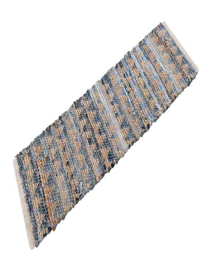 Detail image of  1' 2 x 4' 1  Hand Woven Chindi Jute Table Runner Rug