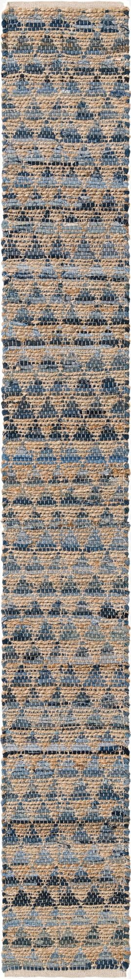  1' 2 x 10'  Hand Woven Chindi Jute Table Runner Rug