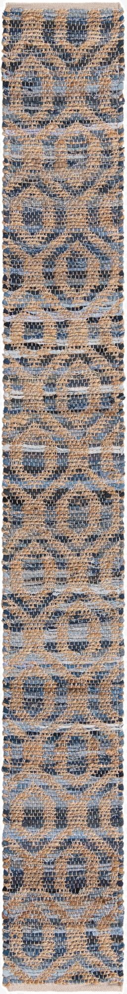  1' 2 x 10'  Hand Woven Chindi Jute Table Runner Rug