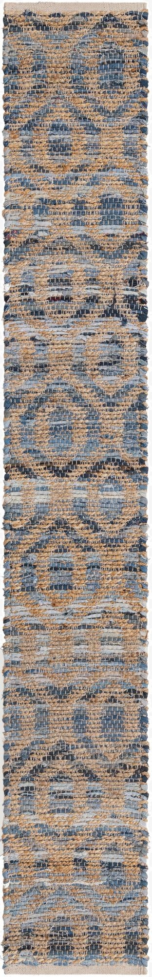  1' 2 x 8'  Hand Woven Chindi Jute Table Runner Rug