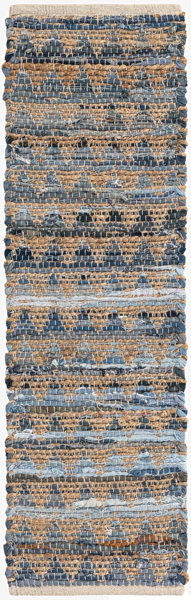  1' 2 x 4' 1  Hand Woven Chindi Jute Table Runner Rug