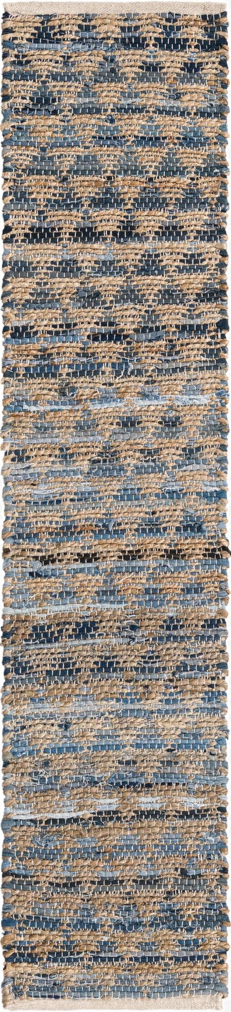  1' 2 x 6' 1  Hand Woven Chindi Jute Table Runner Rug