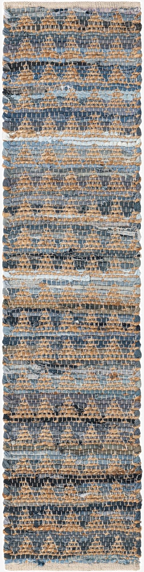  1' 2 x 5' 1  Hand Woven Chindi Jute Table Runner Rug